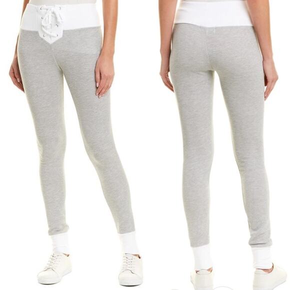 Wildfox Pants - WILDFOX Contrast Fifi Grey And White Lace Up Corset Joggers Sz. XS